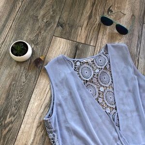 Naked Zebra Top Layer blue lace back